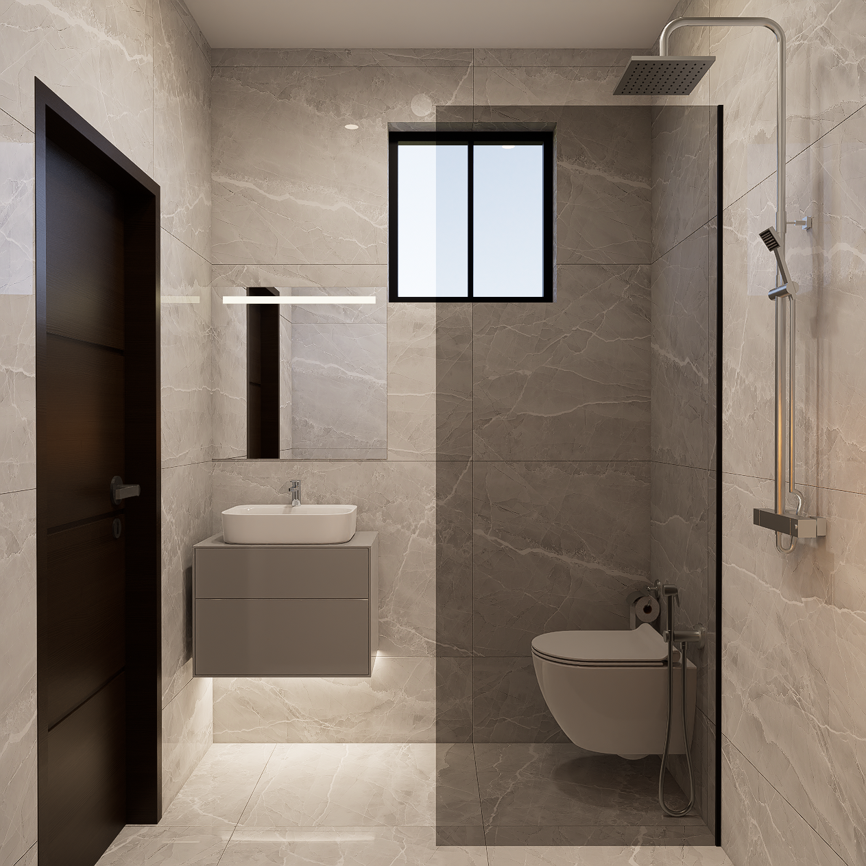 Cedar Villas primary bathroom render
